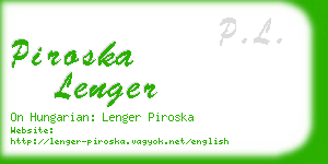 piroska lenger business card